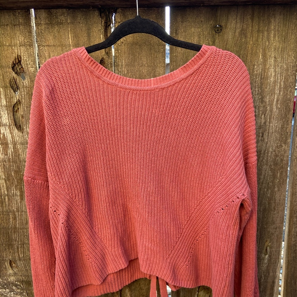 Pink Sweater With Ties